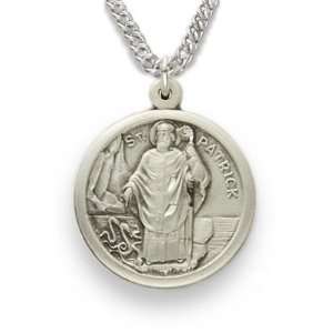 Sterling Silver 3/4 Round St. Patrick, Patron of Irish Medal on 20 