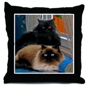  BLACK PERSIAN HIMALAYAN CATS PILLOW Rock Throw Pillow by 