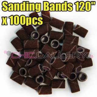 100PCS x120 Nail Drill Sanding Band Medium Coarse #71B  
