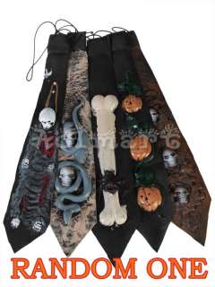 Hot Scary Skull Necktie tie Fancy Halloween Party Prop Dress Costume 