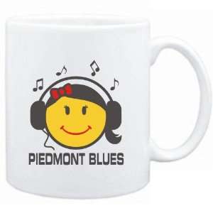  Mug White  Piedmont Blues   female smiley  Music Sports 