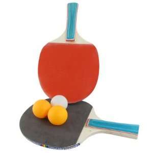   Ping Pong Paddles Table Tennis Rackets Bats Red Blue w 3 Plastic Balls