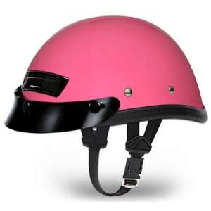   Gloss Pink w/ Air Vent and Visor Novelty Motorcycle Helmet [Medium