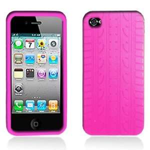  Hot Pink Tire Track Silicone Skin Gel Cover Case For Apple 