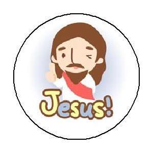  JESUS ~ WINK FACE Pinback Button 1.25 Pin / Badge 