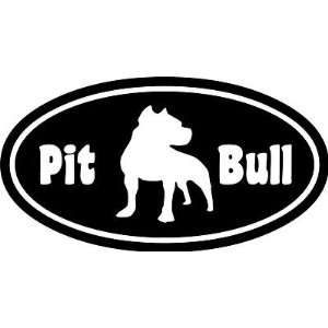 Pit Bull Vinyl Dog Decal Oval   Custom Vinyl Decal   Choose Color 