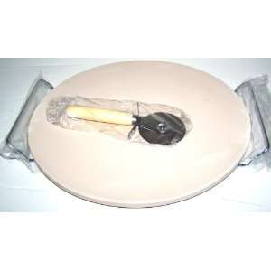    13 Inch Pizza Baking Stone with Rack & Cutter