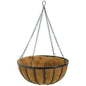  Georgian Hanging Basket Coco planter   16 Inch   Black 