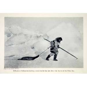   Hunts Polar Historic Image   Original Halftone Print