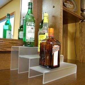 Liquor Bottle Shelf   12W   3 Tier Translucent Display  