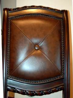 Set of 6 Mahogany Padded Leather Dining Chairs  