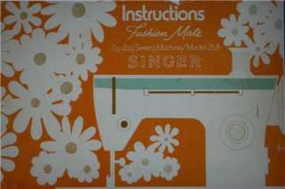 Singer Fashion Mate Model 258 Sewing Machine Manual On CD