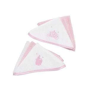  Disney Princess 6 Washcloths Pink and White baby Baby