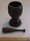 wooden mortar pestle grinder herb p ills small 
