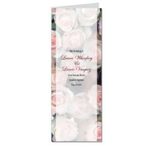  80 Wedding Programs   Pink Roses