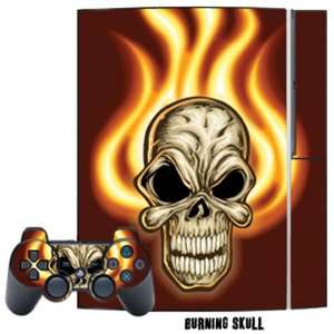   Cover for Playstation 3 Console + two PS3 Controllers   Burning Skull