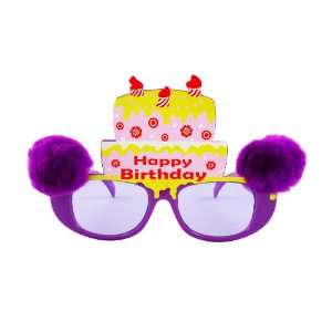   Sunglasses Happy Birthday Design Purple Frame with Grey Lenses for