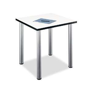  Conference Square Table in White Spectrum Finish   Aspen 