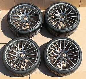 Set of 4 BMW F10 750i Cross Spoke 312 Ferric Gray Wheels Tires Pirelli 