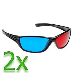 GTMax 2x 3D Red/Cyan Glasses for watching 3D Movies and Playing Games 