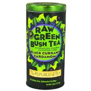 The Republic of Tea, Raw Green Bush Tea Black Currant Cardamom, 36 