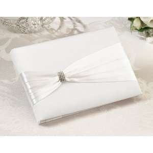  GB870C   Rhinestone Guest Book   Cream or White