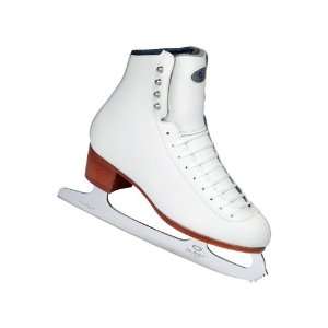  Riedell 229 TS White Ladies Figure Ice Skates with Quest 