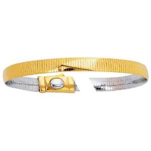  14k Rose Gold 6mm Reversible Omega Bracelet 7 Jewelry