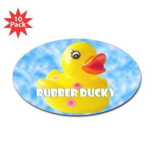    Sticker (Oval) (10 Pack) Rubber Ducky Girl HD 