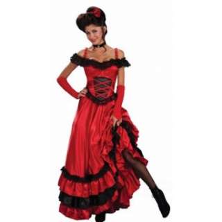    Forum Red Saloon Girl Can Can Dress Adult Western Costume Clothing