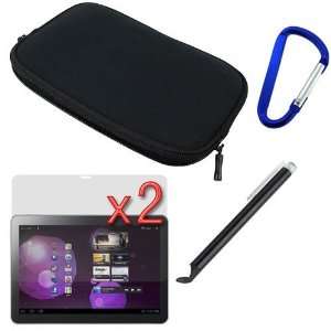 Clear LCD Screen Protector + Black Universal Stylus with Flat 