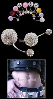Cool Anti Allergy Diamond Crystal Ball Belly Navel Ring  