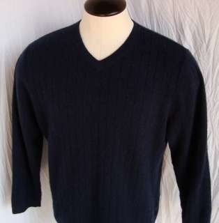 Apt. 9 *100% Cashmere* v neck golf sweater ~ mens XL ~ Navy Blue 
