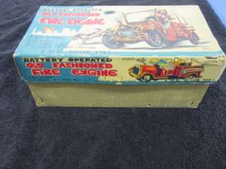 Vintage 1950s Toy Fire Truck Tin Car Action  Smoke   Lights and Sound 