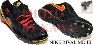 NEW Nike Rival MD III Black Track Shoe Spikes 12  