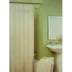   Floral Ivory Damask Woven Luxury Fabric Shower Curtain