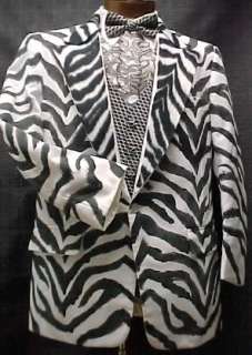 ZEBRA STRIPE HAND PAINTED PROM TUXEDO in MOST SIZES  
