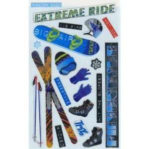  Extreme Sports Snowboard Ski Epoxy Scrapbook Stickers 