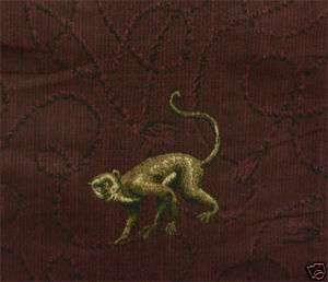 Drapery Upholstery Fabric Animal Print Monkey Biz Wine  