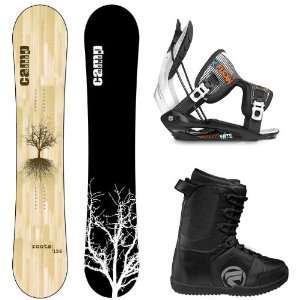  2012 Camp Seven Roots 153cm Mens Snowboard Package + Flow 
