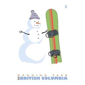   , Canada, Snowman with Snowboard Premium Poster Print