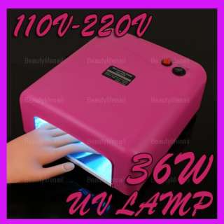 Nail Art Gel Curing UV Lamp 36W Light Tube Dryer Pink  
