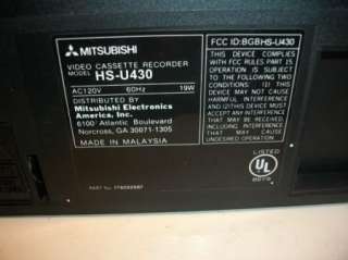 MITSUBISHI HS U430 VHS 4 HEAD HI FI VCR player recorder  