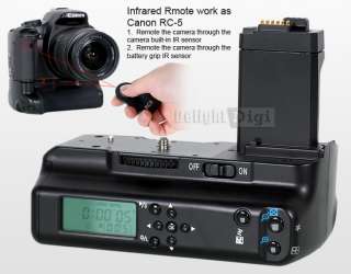 LCD Battery Grip for Canon 450D 1000D Timer Control + IR remote 