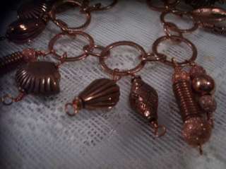 VINTAGE COPPER CHARM BRACELET  