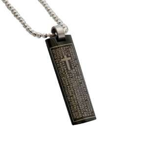  ) New Lords Prayer Black Stainless Steel Spanish 