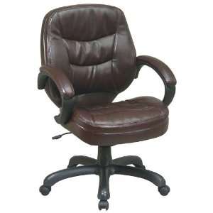  Deluxe Mid Back Executive Leather Office Chair Espresso 