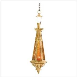 Amber Square Moroccan Lantern   Style 38372