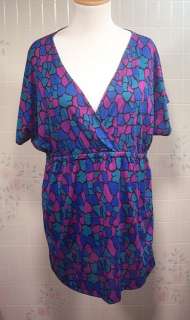 NWT Womens Plus Size 2X Top Knit Print Empire Surplice  