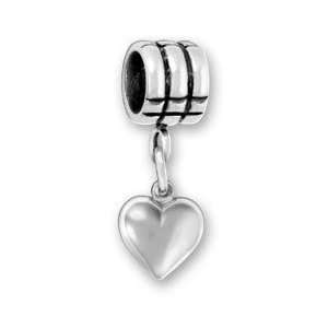  Sterling Silver Charm Bracelet Bead Heart Dangle European 